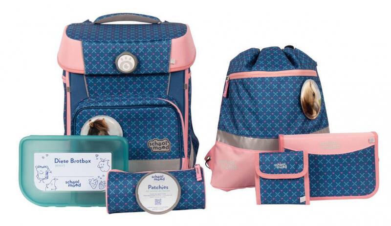 school mood - schoolmood Mila Schulranzen-Set 7-tlg. Hero Maxx Air+ 1150g 21l Pferd Blau von school mood