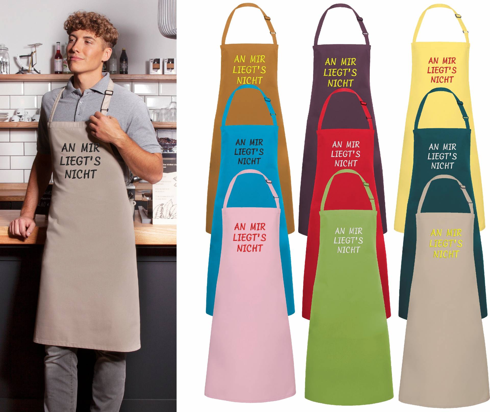 An Mir Liegts Nicht Schürze, Grillschürze, Kochschürze, Backschürze Für Damen Und Herren Hochwertig Bestickt in Vielen Farben von schuerzenmarkt