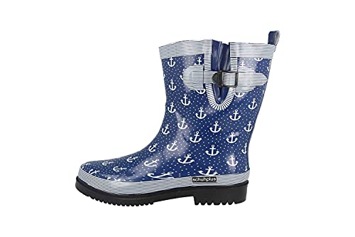 schuhplus Gummistiefel in Übergrößen Blau Marleen-Blau-Weiß große Damenschuhe, Größe:45 von schuhplus