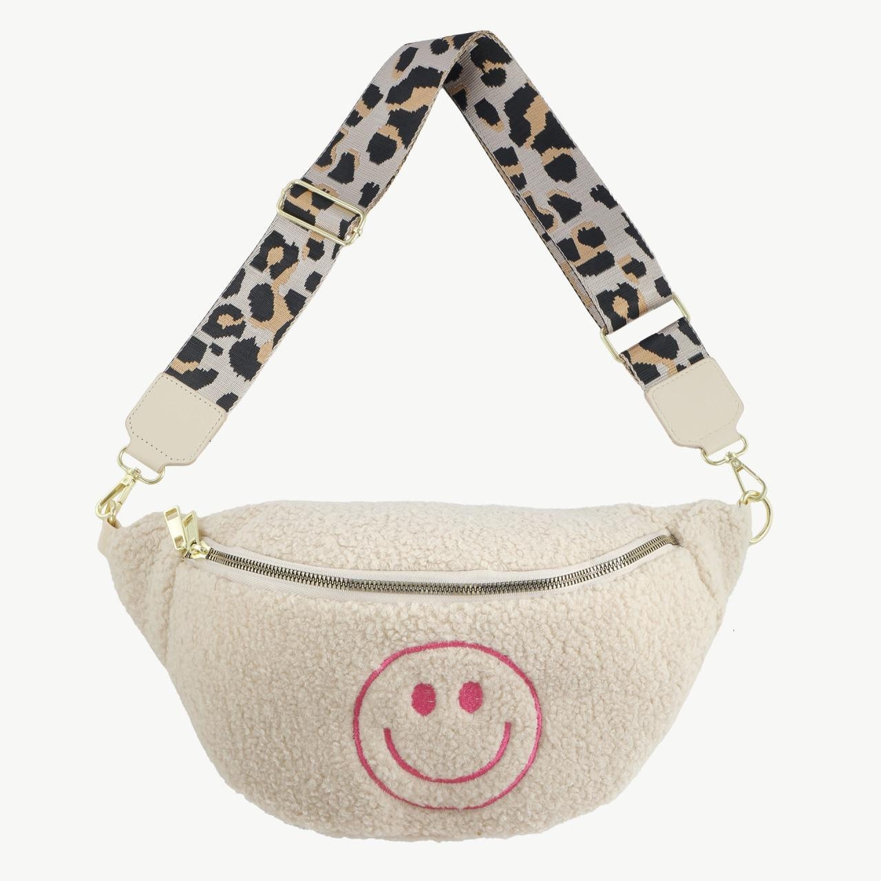 Crossbody Bag Teddyfell Smiley Mit Leostrap - Creme Schuhzwang Crossbody Bag Teddyfell Smiley Mit Leostrap - Creme Schuhzwang von schuhzwang