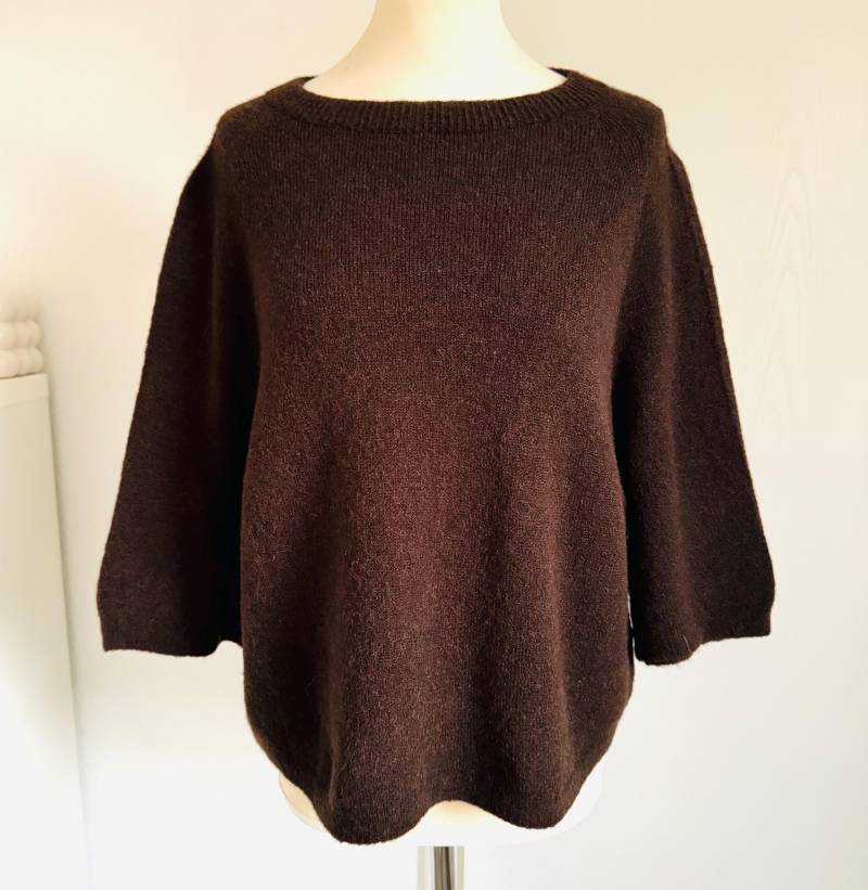 Feinstrick Pullover Halbarm Cute - Schokobraun Schuhzwang von schuhzwang