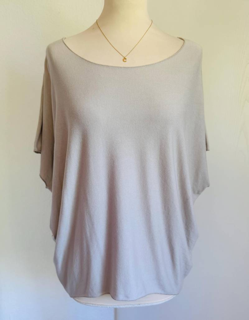Oversized Shirt Viscose Round-Neck - Light-Taupe Schuhzwang von schuhzwang