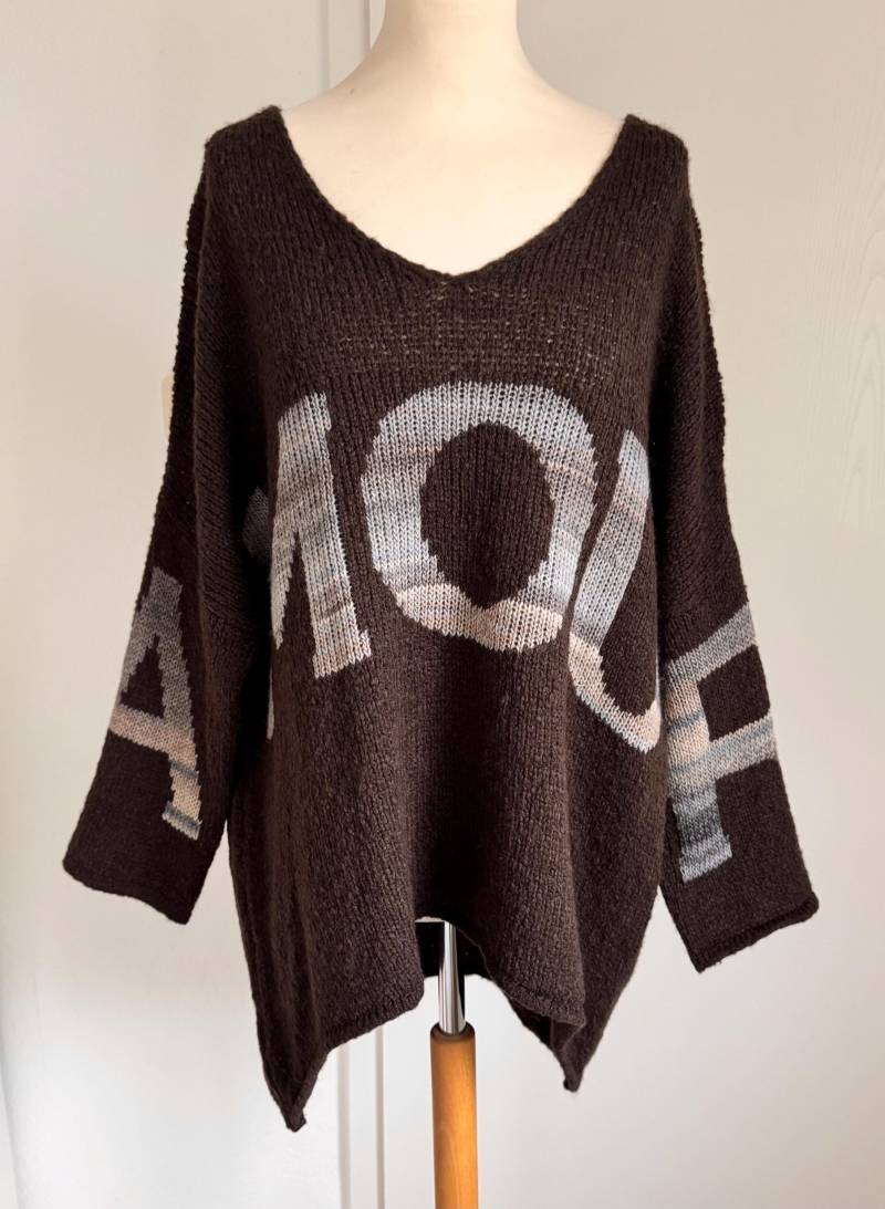 Oversized Strickpullover "Amore" Cia Pulli - Chocolate Schuzwang von schuhzwang
