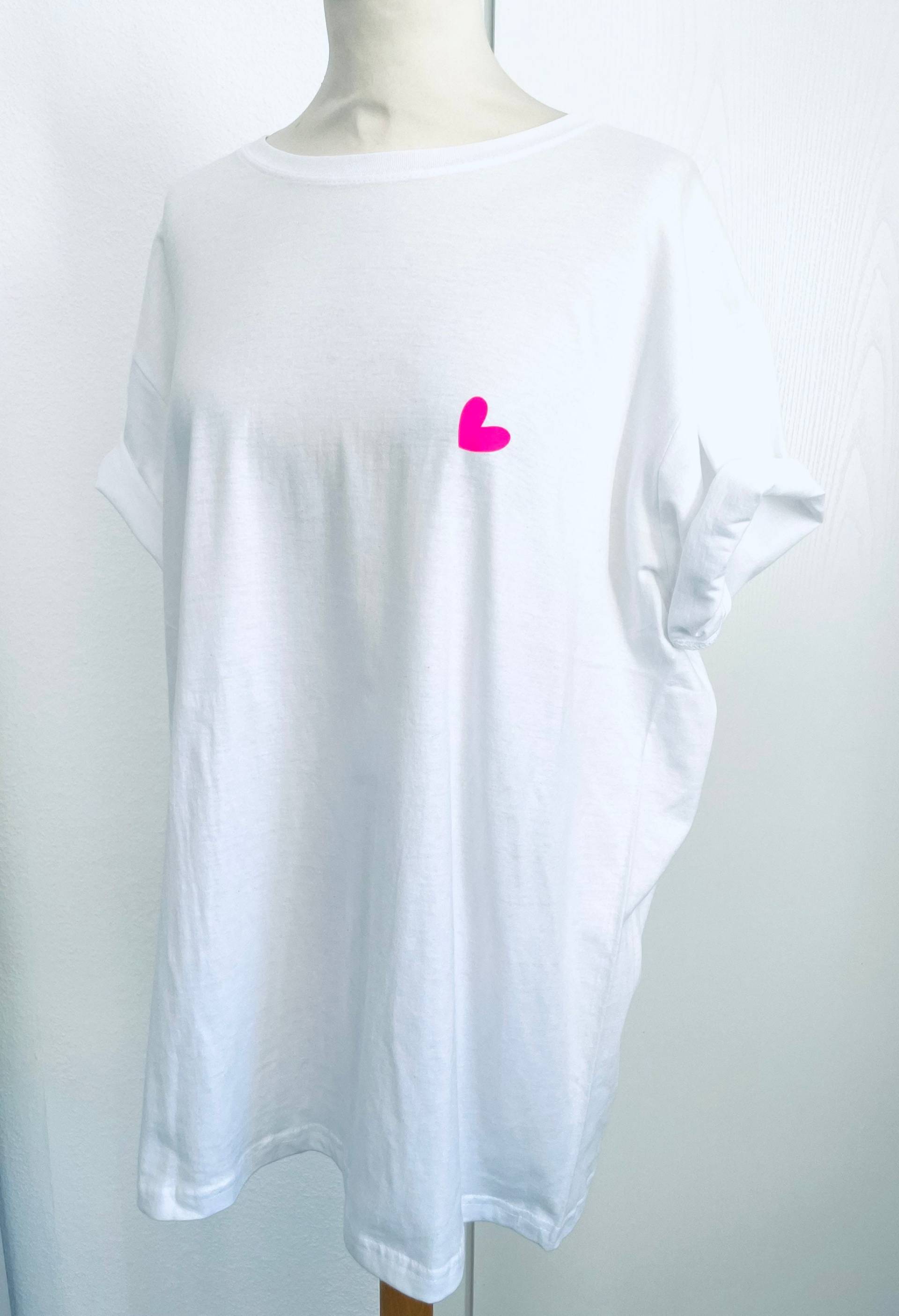 Round Neck Shirt Little Heart - Weiß/Herz Verschiedene Farben Schuhzwang Biobaumwolle von schuhzwang