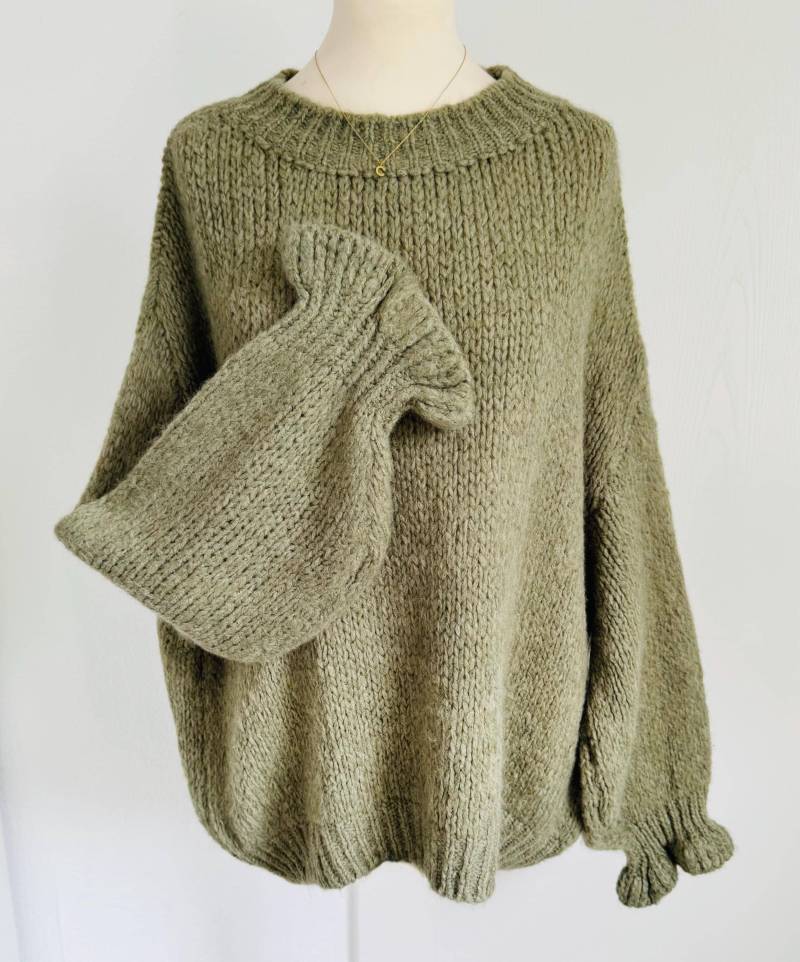 strickpullover Beauty Flauschiger Grobstrick - Matcha Schuhzwang von schuhzwang