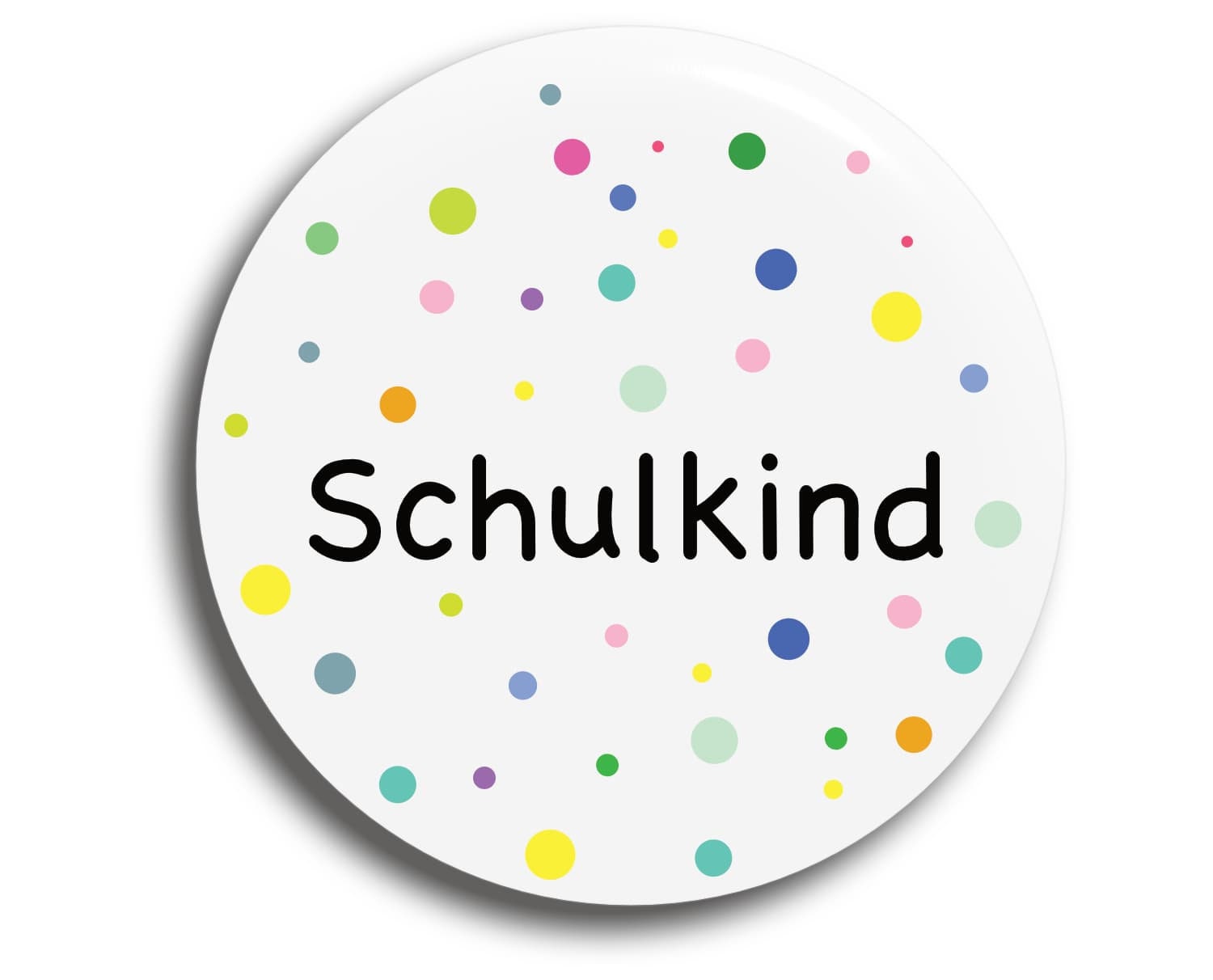 Magnet "Schulkind" Mit Konfetti Muster 37mm Zur Einschulung & Schulstart Als Geschenk Für Die Schultüte Kühlschrankmagnet von schulkindshop
