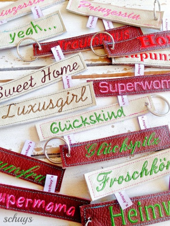 Hochwertiger Schlüsselanhänger Aus Leder Mit Wunschtext von schuys