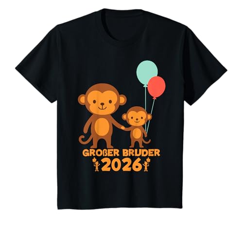 Kinder Großer Bruder 2026 Süßer Affen T-Shirt Geschenk für Jungen T-Shirt Kinder Großer Bruder 2026 Süßer Affen T-Shirt Geschenk für Jungen T-Shirt von schwangerschaftsankündigung großer bruder 2026