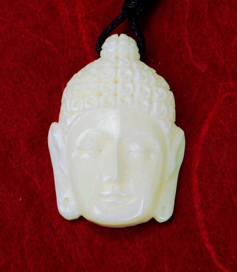Buddha Kopf Anhänger Aus Knochen Geschnitzt von schwingungsreich