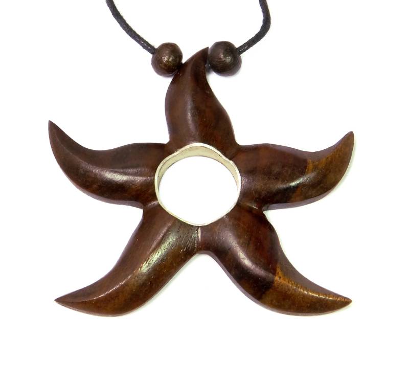 Großer Seestern - Anhänger Aus Holz ~ Ca. 12 cm Auch Zum Einarbeiten in Eine Kette Großer Seestern - Anhänger Aus Holz ~ Ca. 12 cm Auch Zum Einarbeiten in Eine Kette von schwingungsreich