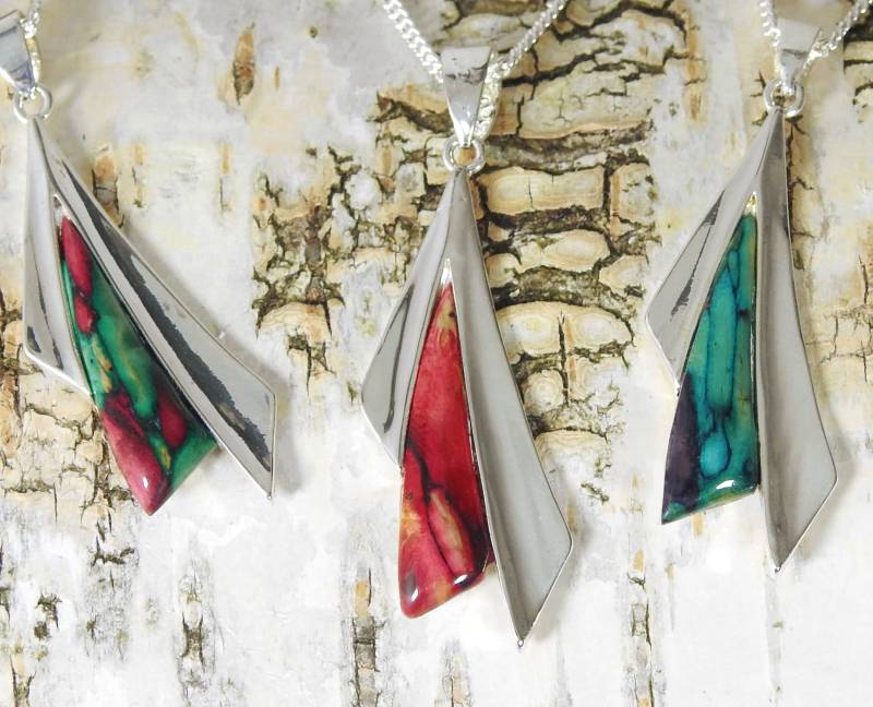 Heidekraut-Schmuck Großer "Sycamore" Anhänger Unikat Aus Handarbeit & Versilberte Halskette - Hochwertige Farbenfrohe Unikate Heidekraut-Schmuck Großer "Sycamore" Anhänger Unikat Aus Handarbeit & Versilberte Halskette - Hochwertige Farbenfrohe Unikate von schwingungsreich