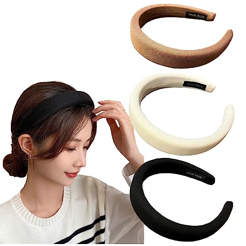 scicent 3pcs Haarreif Damen Vintage 90er Breit Retro Haarband Stirnband Turban Haarreifen Haarschmuck Kopf Warp Sport Yoga Mädchen, 12606 von scicent