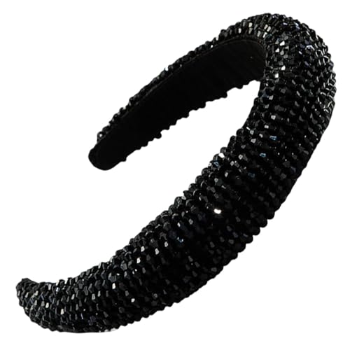 scicent Braut Haarschmuck Breit Stirnband Elastisch Haarband Stoff Rutschfest Dick Gepolstert Haarreifen Styling Kopfbedeckung Retro Hochzeit Braut Festival Haar Accessoires - 26817 von scicent
