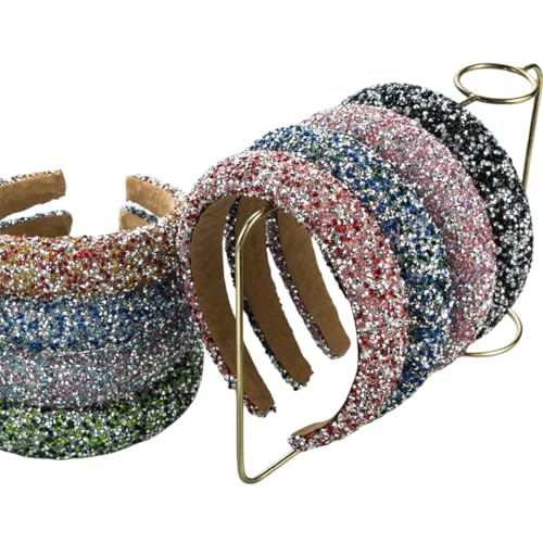 scicent Braut Haarschmuck Strass Stirnband Bling Glitter Glitzerndes Dickes Gepolstertes Haarband Diamond Perlen Haarbänder Mode Haarreifen für Frauen Mädchen - 25424 von scicent