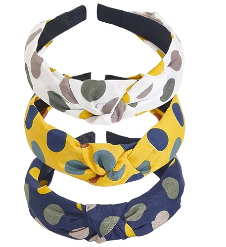 scicent HaarbäNder Damen 3 Stück Stirnbänder für Frauen Haare Boho Wrap Mode Haarbänder Elastische Twist Haartuch Hübsche Fliege Haarband Breite Haarbänder für Damen Mädchen - 11010 von scicent