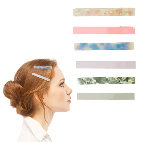 scicent Haarklammern 6 Stück Acetat Haarklammer Essstäbchen Retro Haarnadeln Vintage Haarspange für Frauen Mädchen Keine Knitter Haarspange Einfarbiges Hair Clip Acrylharz Haarnadel 28623 von scicent
