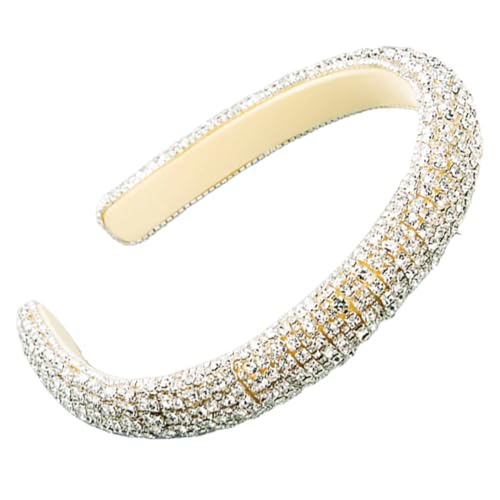 scicent Haarreif Fasching Damen Mode Strass Haarreifen Kristallperlen Stirnband Glitter Kristall Haarschmuck für Frauen und Mädchen (Weiß) - 26810 von scicent