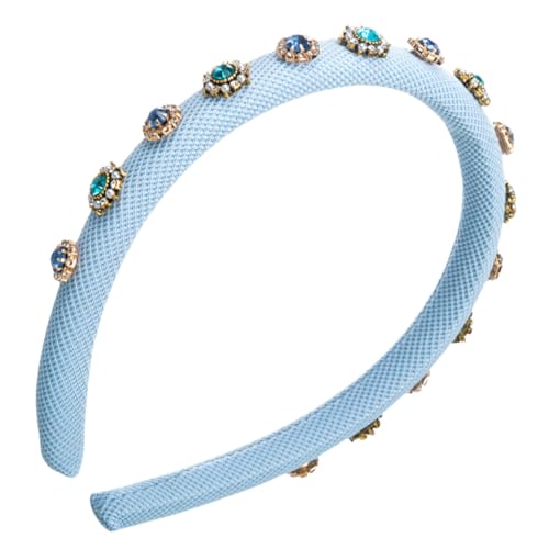 scicent Haarreif Perlen-Haarbänder für Frauen Retro Strass Verziert Haarreifen für Damen Barock Stirnband für Mädchen Schwamm Gepolstert Haarband Dünne Bequem Haarschmuck - 27023 von scicent