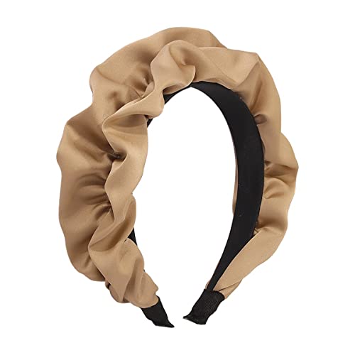 scicent Haarreifen Damen 1 Stück Haarband Kosmetik Breite Haarreif Damen Vintage Haarreifen Retro Headband Mode Haarschmuck für Frauen Mädchen (Khaki) - 5704 von scicent
