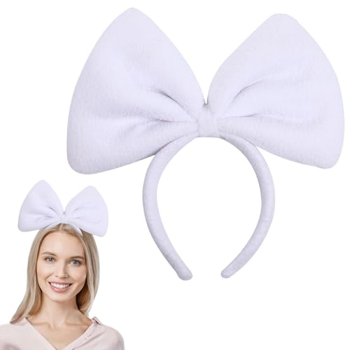 scicent Haarreifen Damen Retro Schleife Stirnbänder Weich Samt Knoten Haarreif Haarschmuck Party Dekoration Cosplay Kostüm für Mädchen & Frauen Groß Geknotet Haarband - 34118 von scicent