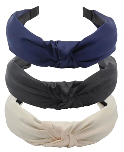 scicent Haarreifen MäDchen 3 Stück Haarreif Knoten Damen Haarschmuck Breit Elastisch Kopfband Mode Vintage Haarband für Damen Mädchen - 11016 von scicent