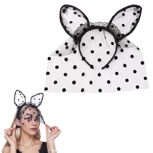 scicent Haarreifen Niedlich Spitze Haarreif Damen Hasenohren Stirnband Haarnadel Hase Ohren Haarband Weich Haarschmuck Halloween Weihnachten Kostüm Anime Cosplay Mädchen Frauen - 34214 von scicent