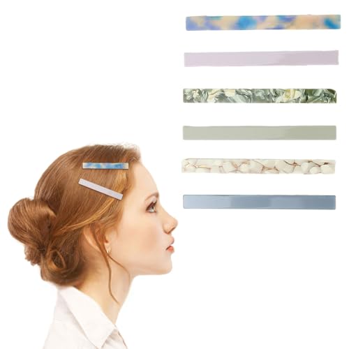 scicent Haarspangen 6 Stück Acetat Haarnadeln ohne Falten Modische Hair Clips Einfarbiges Haarspange Groß Haarnadel Acrylharz Haarklammern Large Hairpin für Damen Mädchen 28624 von scicent