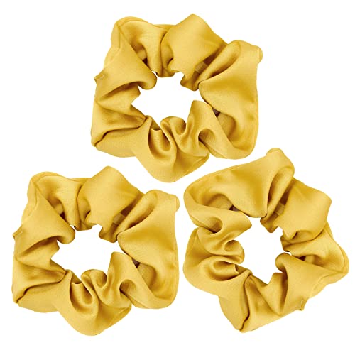 scicent Scrunchies 3 Stück Satin Haargummis für Damen Mode Haargummi Weich Elastisch Tuch Stoff Groß Haarschmuck für Frauen Mädchen - 305 von scicent