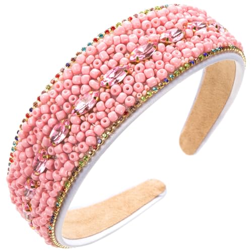 scicent Stirnband Damen Mode Haarreif mit Strass Breit Haarband Damen Glitzer Kristall Seite Hard Headband Frauen Haarreifen Hart Rutschfeste Zinken Haarschmuck - 26022 von scicent
