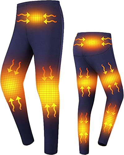 scosao Beheizte Hose Thermo-Unterwäsche für Männer und Frauen, USB Electric Beheizbare Legginghose Winter Wärmende Baselayer für Camping-Skiangeln bei kaltem Wetter,Blue,M von scosao