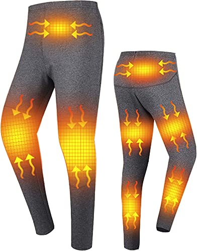 scosao Beheizte Hose Thermo-Unterwäsche für Männer und Frauen, USB Electric Beheizbare Legginghose Winter Wärmende Baselayer für Camping-Skiangeln bei kaltem Wetter,Gray,L von scosao