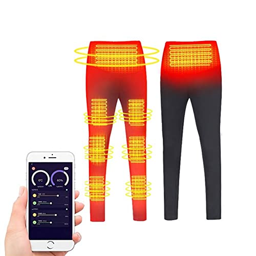 scosao Heizhose Wiederaufladbare ​Elektrisch Beheizte Hose für Winter Wärmende Beheizbare Thermounterwäsche Hose mit APP-Steuerung Heizung 3 Temperatur für Indoor Outdoor Motorrad Ski Jagd,XL von scosao