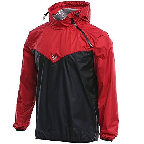 scosao Sauna Jacke Herren Schwitzanzug Trainingsanzug Fitness Anzug Body Shaper für Sport Workout Kapuzenanzug Sportkleidung für Gymnastik Boxen Schlankheitsübungen Gewichtheben,Red,3XL von scosao