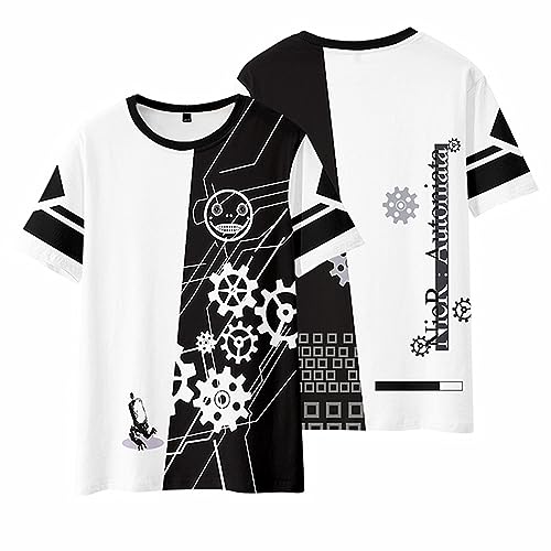 Action Abenteuer Spiel NieR:Automata Yorha Nr.2 Typ B Cartoon T-Shirt für Manga 2B Fans Cosplay Geschenke von sdfsdfsd