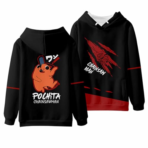 Anime Manga Chainsaw Man Charakter Pochita Reze Cartoon Kapuzenpulli Sweatshirt für Chainsaw Man Fans Cosplay von sdfsdfsd