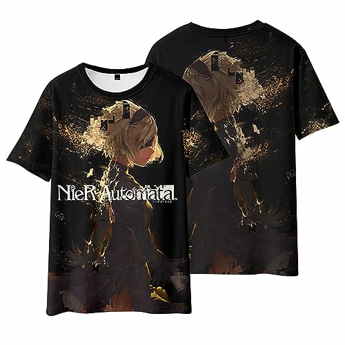 Spiel NieR:Automata Yorha Nr.2 Typ B Cartoon T-Shirt,3D-Drucken T-Shirts für Manga 2B Fans Cosplay verwendet von sdfsdfsd