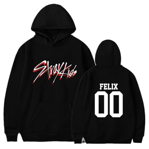 sdfsdfsd Kpop-Stray Kids Album GO Life Idol Hoodie,Unisex Schwarz Casual Sweatshirt Für StrayKids Fans Stay Geschenk von sdfsdfsd