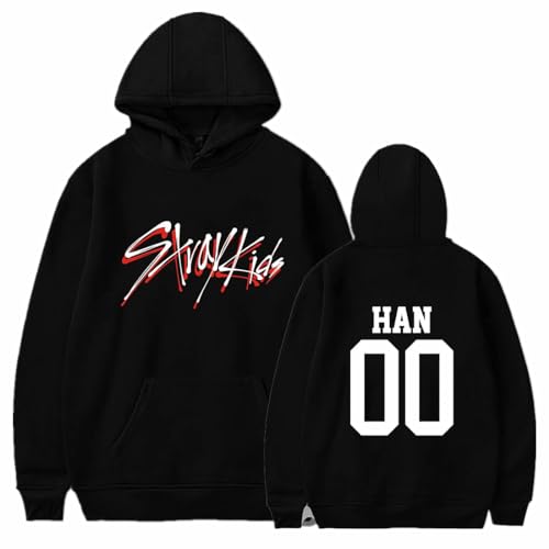 sdfsdfsd Kpop-Stray Kids Album GO Life Idol Hoodie,Unisex Schwarz Casual Sweatshirt Für StrayKids Fans Stay Geschenk von sdfsdfsd