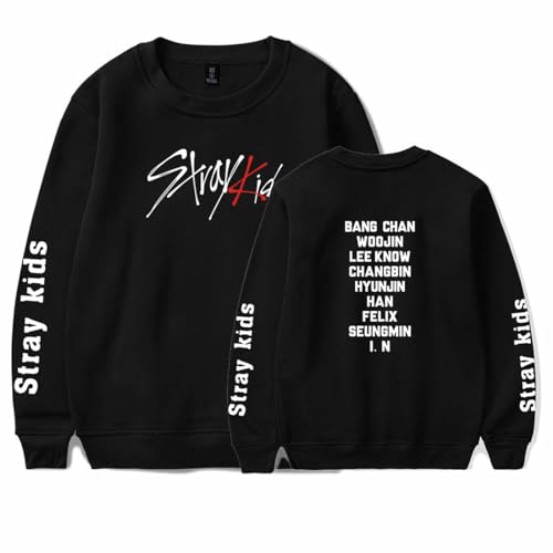 sdfsdfsd Kpop-Stray Kids Band Musik Idol Pullover,Frauen Lose Sweatshirt Für StrayKids Fans Stay Holiday Geschenk von sdfsdfsd