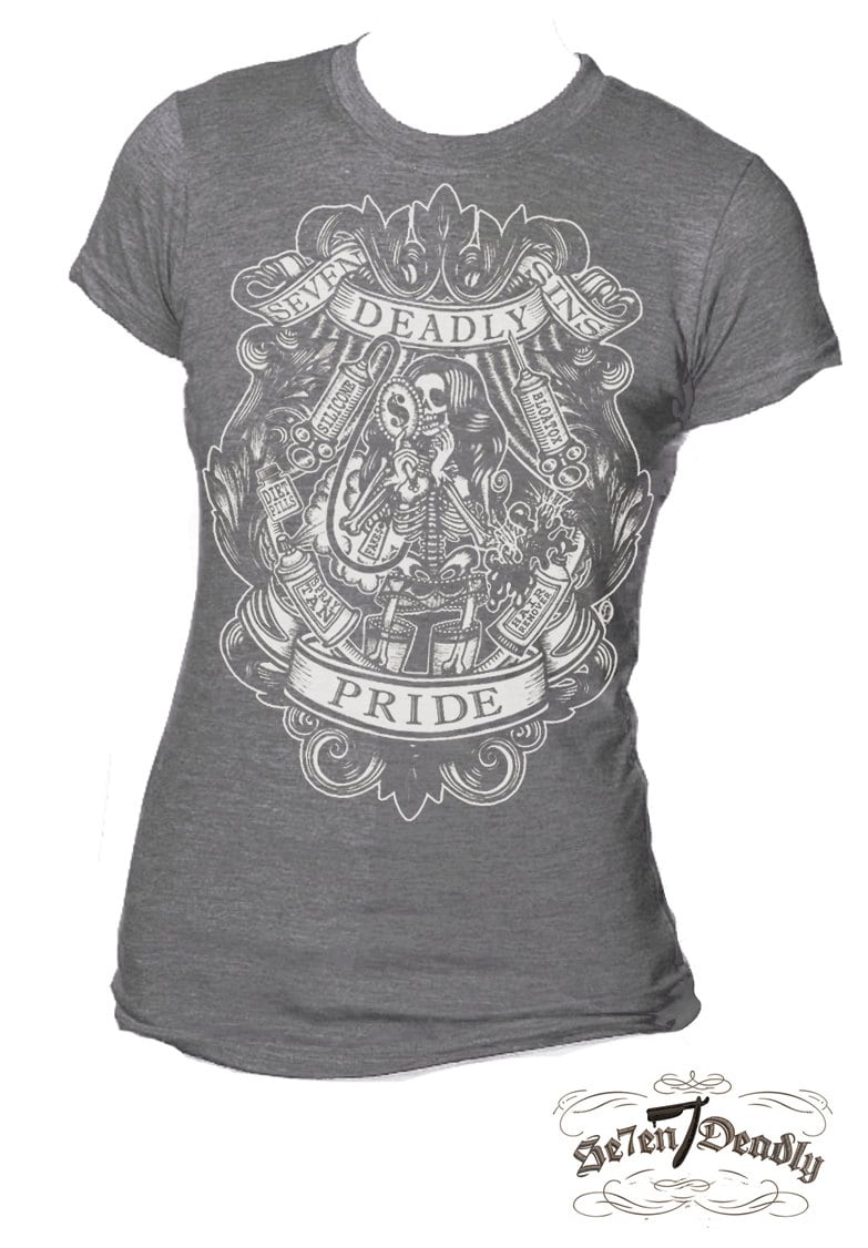 Damen Se7En Deadly Pride T-Shirt in Schwarz Oder Grau von se7enDeadly