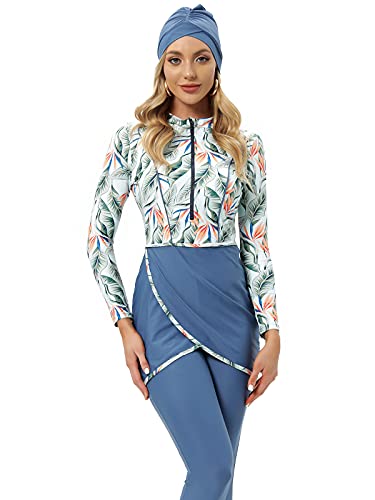 seafanny Damen 3-teilige muslimische Bademode Full Cover Hijab Burkini Modest Badeanzug 4XL(48) von seafanny