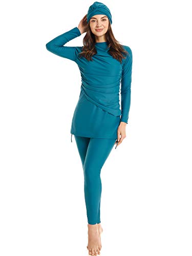 seafanny Damen 3-teilige muslimische Bademode Full Cover Hijab Burkini Modest Badeanzug 3XL(48) von seafanny