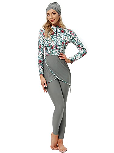 seafanny Damen 3-teilige muslimische Bademode Full Cover Hijab Burkini Modest Badeanzug M(38) von seafanny