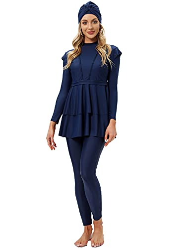 seafanny Damen Modest Badeanzug Langarm Burkini Full Cover Muslim Badeanzug M(38) von seafanny