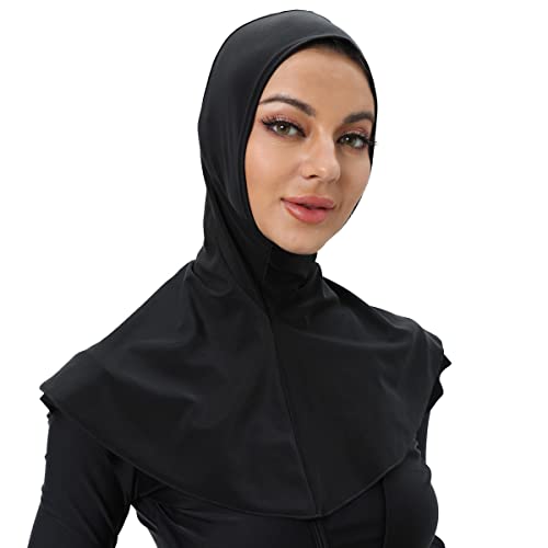 seafanny Damen Swim Hijabs Volldeckender Schwimmschal Sonnenschutz Schwarz von seafanny