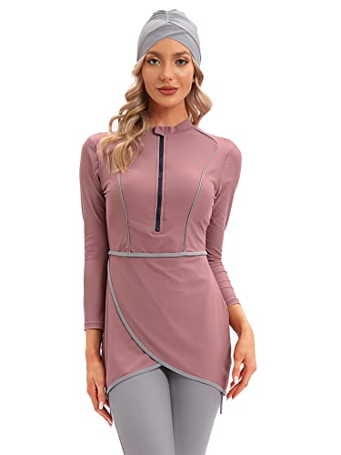 seafanny Frauen Modest Badeanzug Langarm Burkini Full Cover Muslim Bademode XL（42） von seafanny
