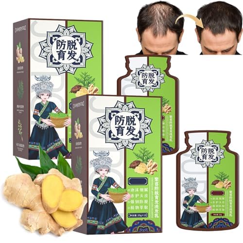 Ginger Plant Extract Anti-Hair Loss Hair Shampoo, Ginger Anti Hair Loss Shampoo Oil Control Ginger Shampoo for Women & Men (2Boxes) von seafly