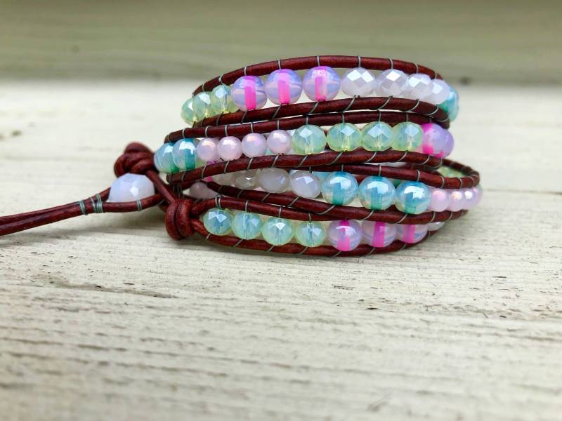 Damen 4 X Perlenarmband. Pastell Perlen Armband, Armband. Einzigartige Armband/Schmuck Für Sie von seamingly60s