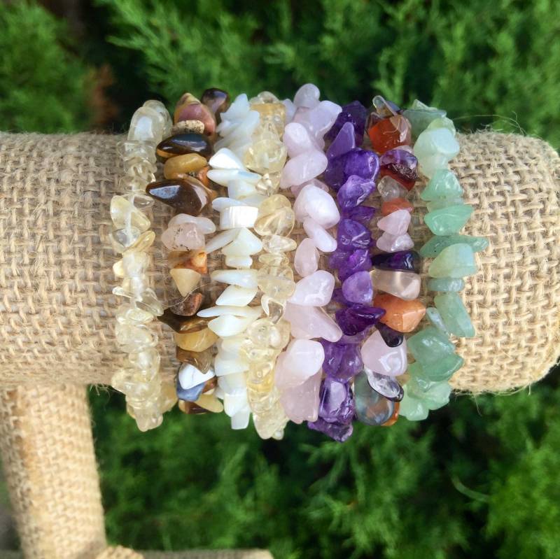 Halbedelstein Späne/Natürliche Perlen Armbänder. Damen-Gemischte Perlen-Armband-Sets. Schmuck Geschenke Für Sie von seamingly60s