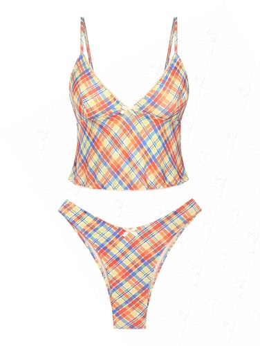 seamoly Schickes Tankini-Set mit Samtschleife und geknotetem Dekor, Mehrfarbig, XS von seamoly